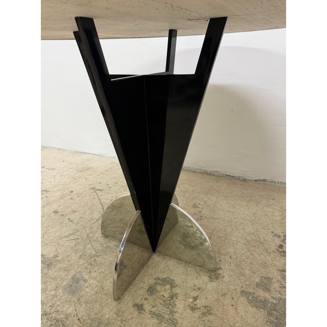 Stanley J Friedman Arrowhead Dining Table With Custom Travertine Top for Brueton For Sale - Image 16 of 18