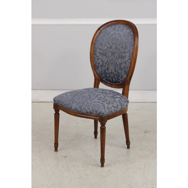 Set of 8 French Louis XVI Upholstered Dining Room Chairs For Sale - Image 17 of 18