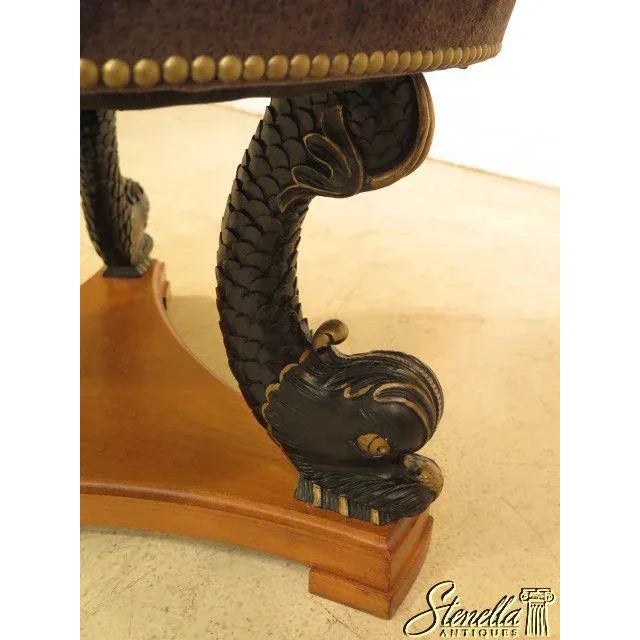 Traditional Round Neo Classical Serpent Leg Bench - Ottoman For Sale - Image 3 of 10