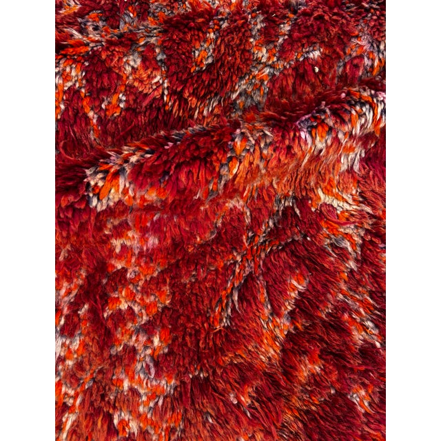 Vintage Moroccan M’Guild Rug 185x330 Cm Handmade Berber Wool Rug Large Red Area Carpet Authentic Atlas For Sale - Image 6 of 17