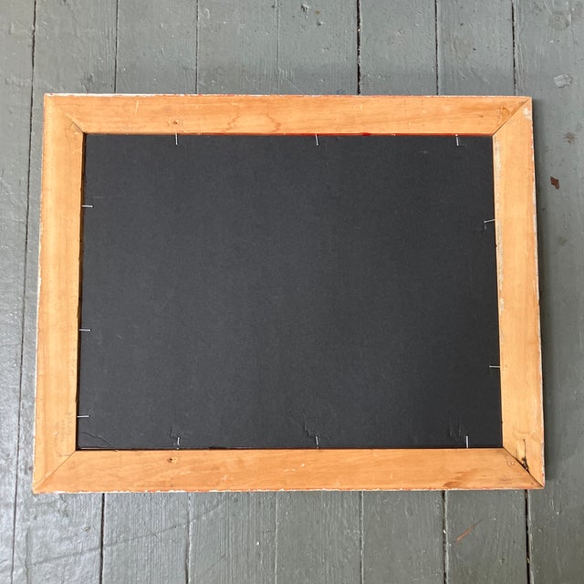 1950’s Original Watercolor / Pencil Three Men Behind Curtain Painting For Sale - Image 4 of 4