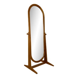 1960s Freestanding Danish Teak Mirror Pedersen & Hansen for Viby J Mobelfabrik For Sale