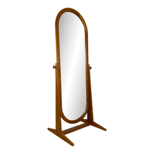 1960s Freestanding Danish Teak Mirror Pedersen & Hansen for Viby J Mobelfabrik