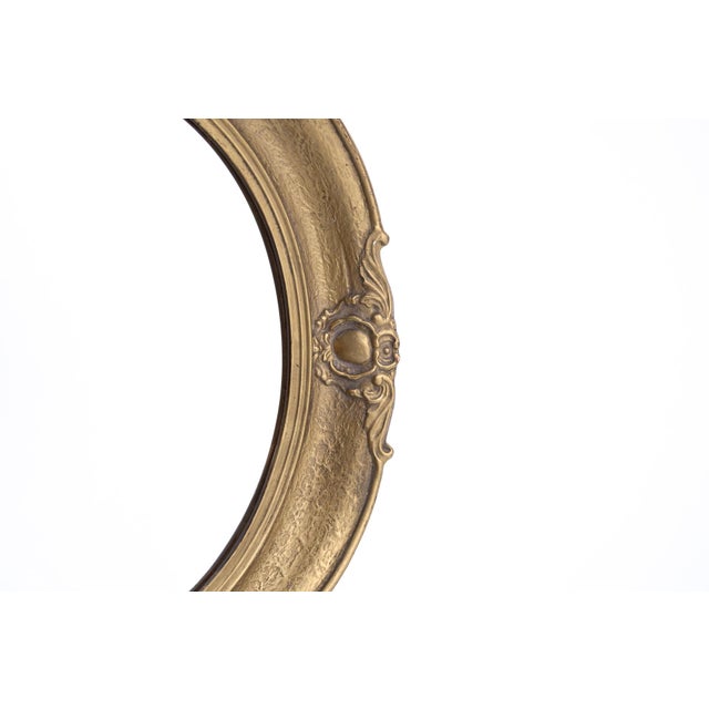 Oval Mirror in Gilt Frame, Poland, 1950s For Sale - Image 4 of 7