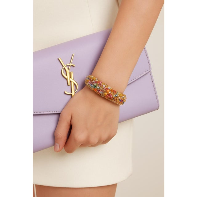 Bochic “Capri” Vintage Amethyst, Aquamarine & Citrine Bangle Set In 18K Gold & Silver For Sale In New York - Image 6 of 8