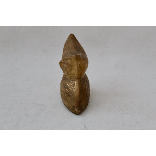 1960s Vintage Mid Century Large Brass Owl Sculpture For Sale - Image 5 of 9
