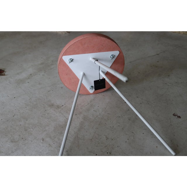 Pink Concrete Accent Table For Sale - Image 4 of 5