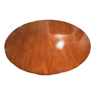 Lauren Ralph Lauren 60" Round Mahogany Fluted Pedestal Dining Set W/ 4 Modern Leather Chairs For Sale