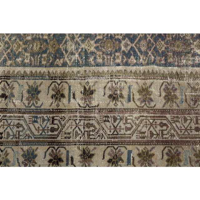 Textile Antique Malayer Wool Rug With Muted Indigo and Earthy Palettes For Sale - Image 7 of 9