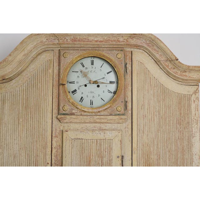 Swedish Secretaire Cabinet with Clock For Sale - Image 9 of 18