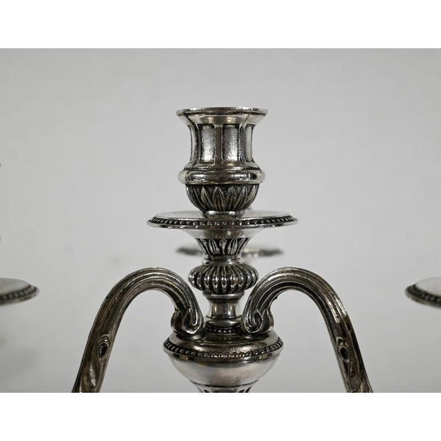 Metal Silver Bronze Candleholders, Late 19th Century, Set of 2 For Sale - Image 7 of 17
