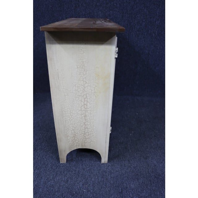 Wood Rustic Country Style Pine Cream Console Cabinet For Sale - Image 7 of 8