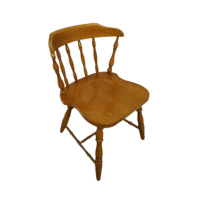 HIGH END VINTAGE Solid Hard Rock Maple Colonial Early American Pub Style Side Chair Cannot identify brand, but comparable...