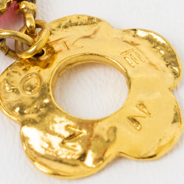 Kenzo Paris Gilt Metal and Multicolor Resin Leaves Bracelet For Sale - Image 9 of 9