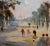 French Edmond Langotiere -Children W/Parents at the Park in Paris-Oil Painting For Sale - Image 3 of 10