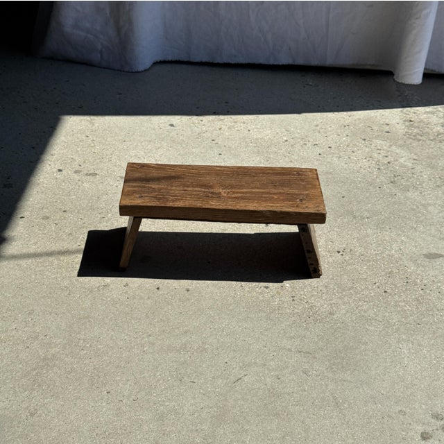 Small Low Bench in Antique Indonesian Teak, 1980s For Sale - Image 10 of 18