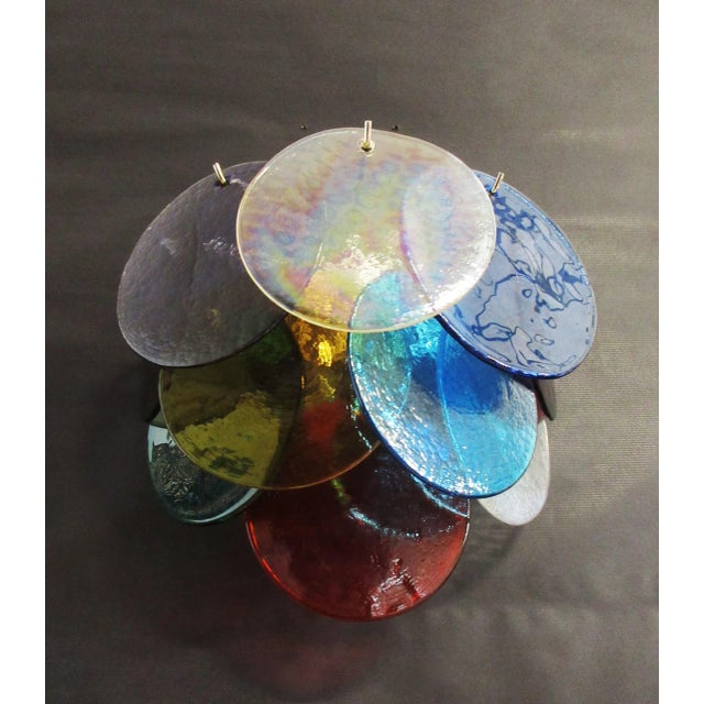 Metal 1970s Pair of Vistosi Sconces 10 Multicolored Murano Glasses For Sale - Image 7 of 10