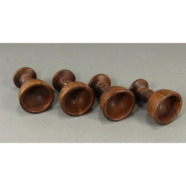 19th Century 19th C. Treen Ware Turned Wood Egg Cups Set of Four For Sale - Image 5 of 15