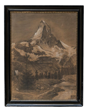 French Artist, Matterhorn, Drawing, 1930