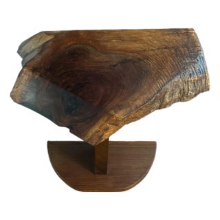 Handcrafted Live Edge Side Table | Organic Modernist Reclaimed Walnut For Sale