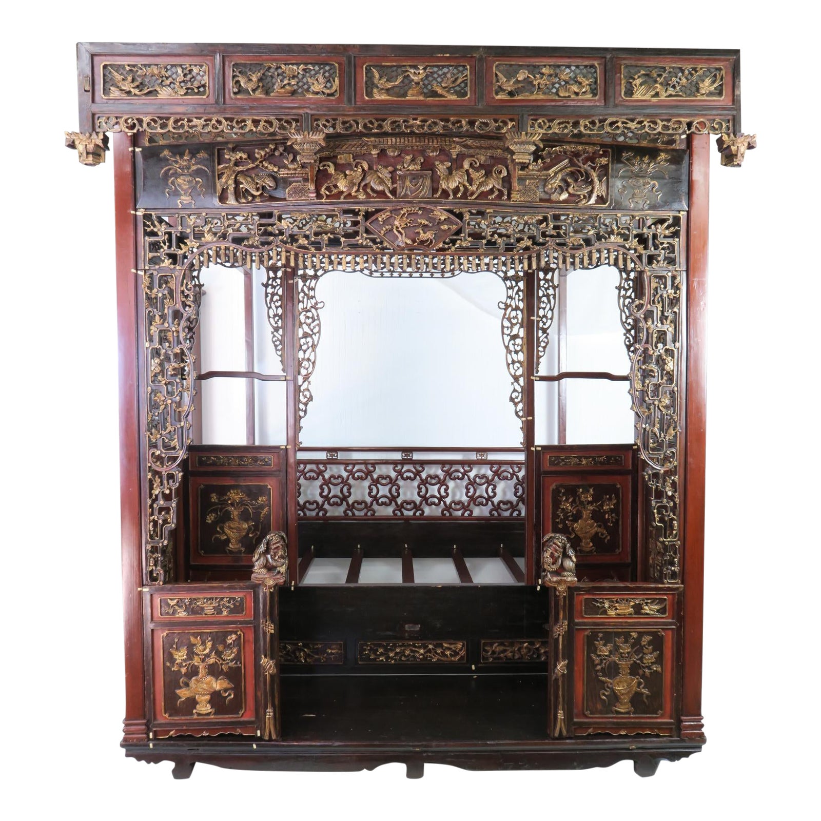 Antique Chinese Carved Wedding Bed Canopy Opium Bed Chairish