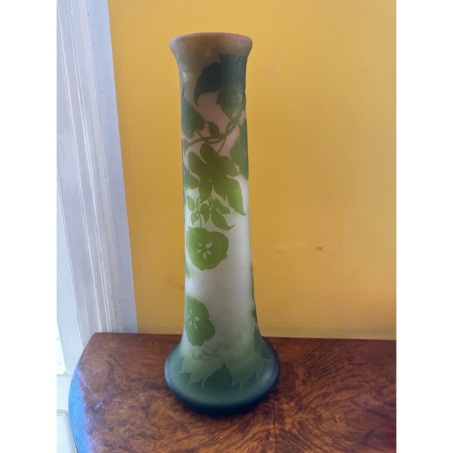 Tall vase with poppies, Emile Gallé, Nancy, circa 1905-08 Colorless glass with dense white and rose-colored powder...