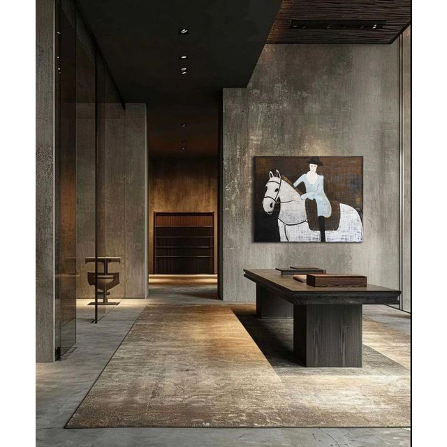 Contemporary Contemporary Large Horse Oil Painting. Equestrian Oil Painting For Sale - Image 3 of 12