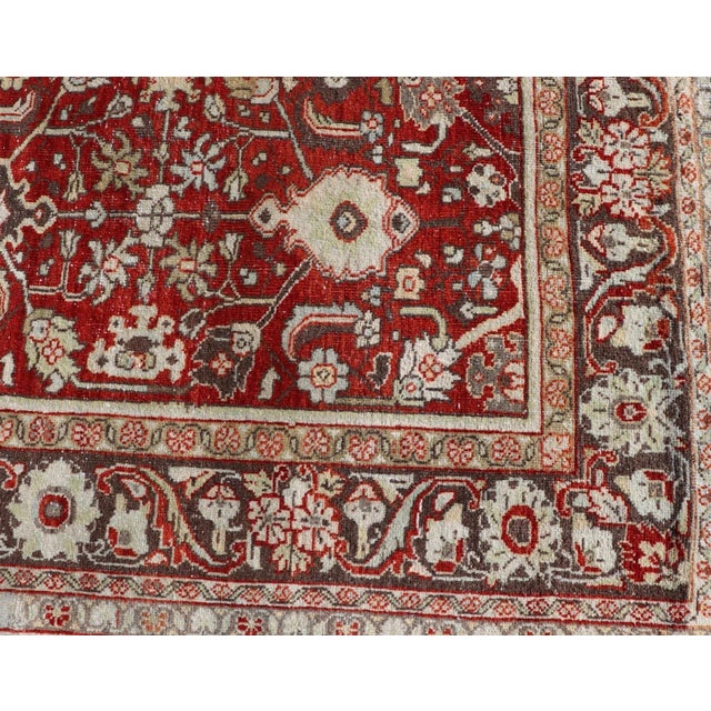 Mid 20th Century Vintage Persian Sultanabad-Mahal With All-Over Sub-Geometric Floral Design 7'1 X 11'6 For Sale - Image 11 of 13