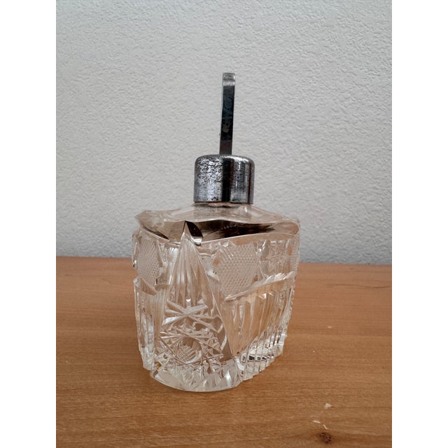 Antique Czech Bohemian Art Deco Hand Cut to Crystal Clear Perfume Bottle, C. 1920s For Sale In Miami - Image 6 of 6