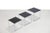 Set of three chrome and black glass side tables. Handy as individual side tables that can be nested together when they...