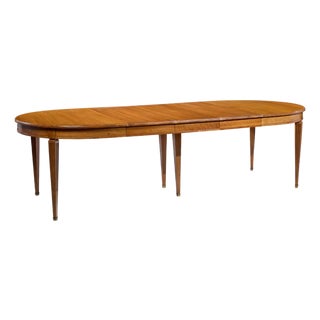 Kindel Furniture French Regency Louis XVI Cherry Wood Expanding Dining Table With 3 Leaves For Sale