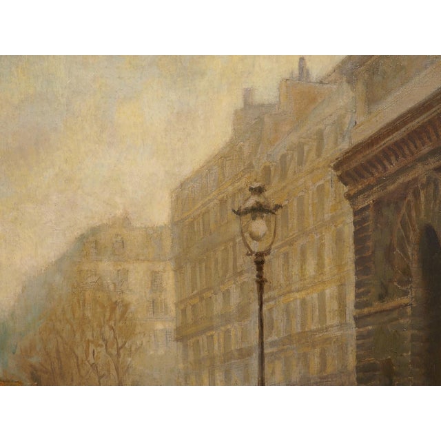 Antique Parisian Street Scene Oil on Canvas Painting of Porte Saint-Martin, 1913 For Sale - Image 11 of 16