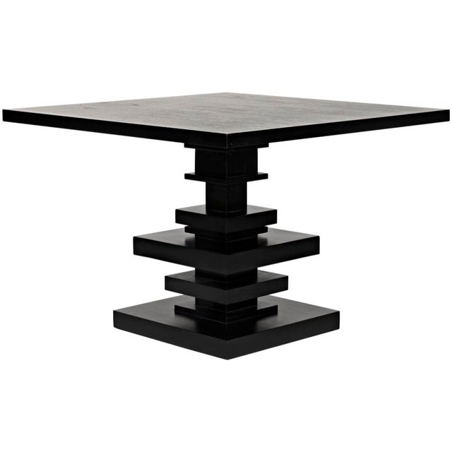 Contemporary NOIR Corum Square Table, Hand Rubbed Black For Sale - Image 3 of 3