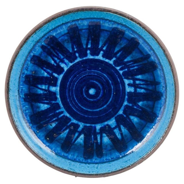 1960s Stoneware Dish in Blue and Navy Blue Tones by Inger Persson for Rörstrand Ateljé, 1960s For Sale - Image 5 of 5