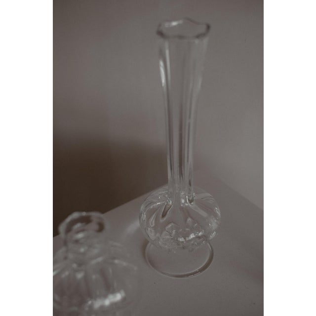 Vintage Clear Glass Bud Vases, Set of 3 For Sale - Image 4 of 6