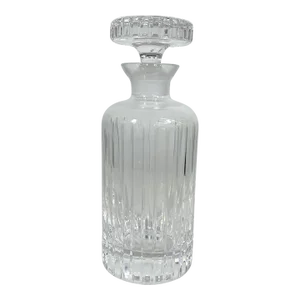 1960s Italian Ribbed Crystal Glass Decanter