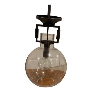 Restoration Hardware Machinist Glass Globe Pendant Lights For Sale
