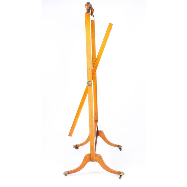 Early 20th Century Edwardian Satinwood Marquetry Inlaid Cheval Mirror For Sale - Image 10 of 16