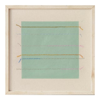 Sage Green Square Geometric Minimalist Art Print by Emily Keating Snyder, 20 X 20 Print in Wood Frame For Sale