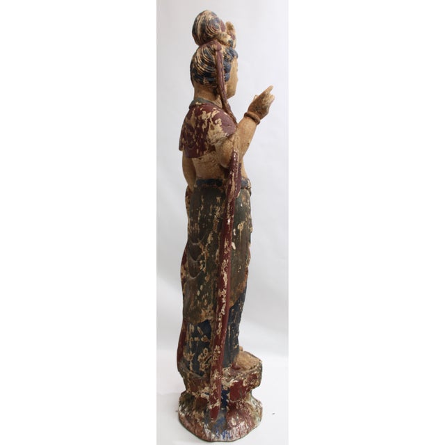 Tan Quan Yin Empress of Compassion Goddess Statue For Sale - Image 8 of 16