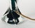 A vintage table lamp base of twisted form made of heavy mouth-blown cased glass, with a rich, dark emerald / forest green...