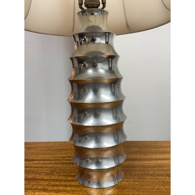 Metal Nambé Lighting Sculptural Table Lamp, Vintage For Sale - Image 7 of 12