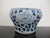 Asian Chinese Qing Dynasty Blue & White Porcelain Flower Vines Cache Spittoon Pot For Sale - Image 3 of 6