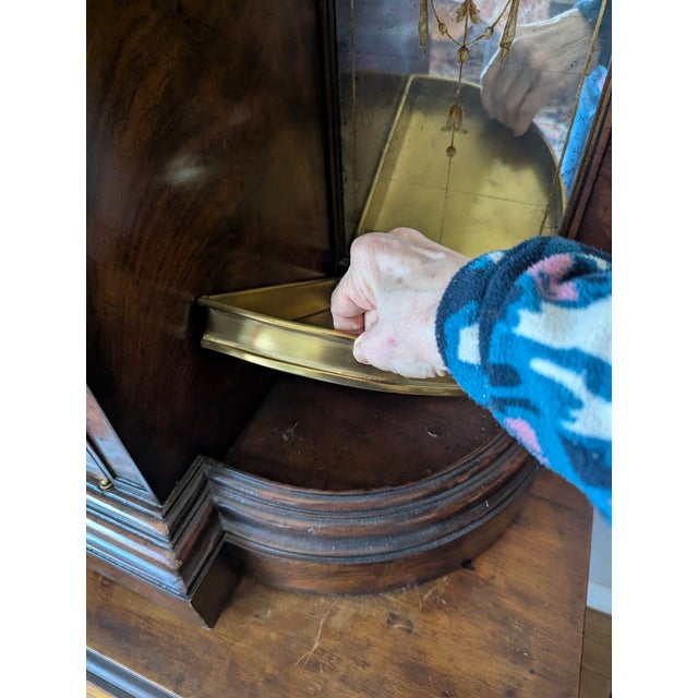 1930s 1930s Theodore Alexander Neoclassical Style Exotic Wood and Brass Umbrella Stand/Cabinet With Etched Glass Cabinets for Additional Storage For Sale - Image 5 of 11