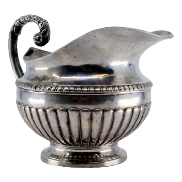 Creamer in Fluted Silver For Sale