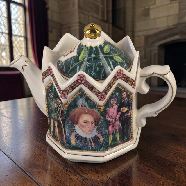 The Vintage Gothic Style James Sadler England Queen Elizabeth I Tea Pot is a beautifully crafted porcelain tea pot with a...