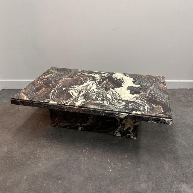 Large Italian Cipollino Ondulato Marble Coffee Table, 1970s For Sale - Image 5 of 14