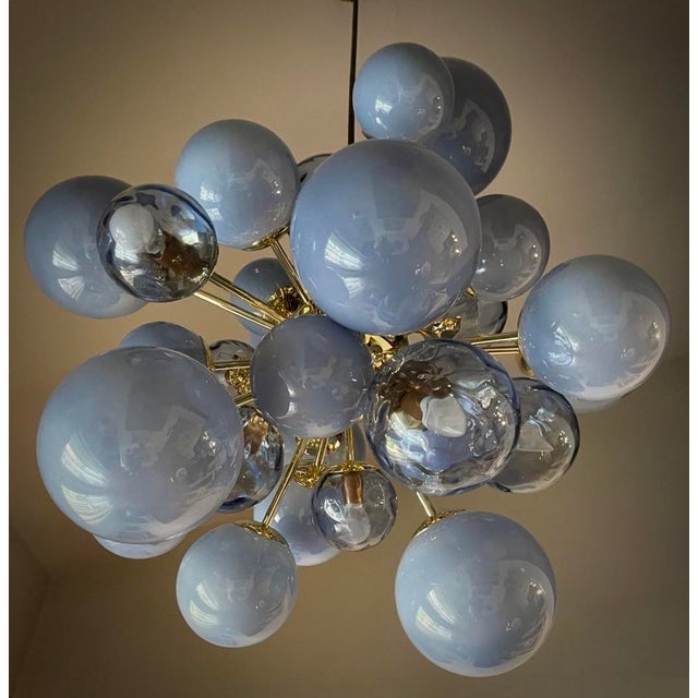 Midcentury Chandelier in Blue, 2000 For Sale - Image 6 of 11