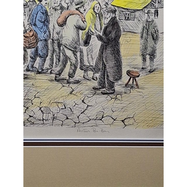 1960s Limited Edition Lithograph "Safed Street Scene With Fiddler" Artur Bar-on Ba-Bar For Sale - Image 13 of 16