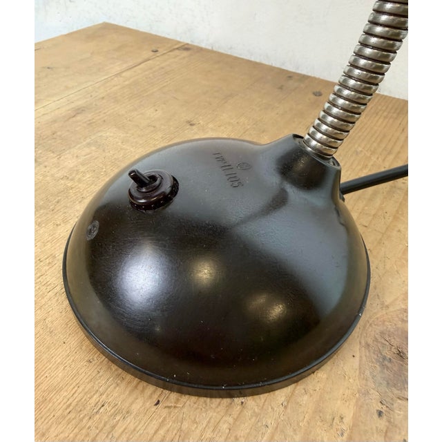 Vintage Brown Bakelite Gooseneck Table Lamp, 1960s For Sale - Image 14 of 18